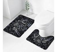 FEHWI Set Tappeti Bagno 2 Pezzi in Microfibra - Tappetino da Bagno Morbido e Antiscivolo - Durevole e Assorbente,Laboratorio scientifico scolastico, schizzo di scarabocchio senza soluzione di con