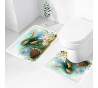 FEHWI Set Tappeti Bagno 2 Pezzi in Microfibra - Tappetino da Bagno Morbido e Antiscivolo - Durevole e Assorbente,L'affascinante mondo sottomarino, la sinfonia oceanica del compagno d'acqua, la ta