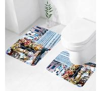FEHWI Set Tappeti Bagno 2 Pezzi in Microfibra - Tappetino da Bagno Morbido e Antiscivolo - Durevole e Assorbente,Negozio di maschere di carnevale di strada a Venezia, Italia