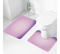 FEHWI Set Tappeti Bagno 2 Pezzi in Microfibra - Tappetino da Bagno Morbido e Antiscivolo - Durevole e Assorbente,Set di tonalità pastello con stampa moderna color lavanda, rosa e viola