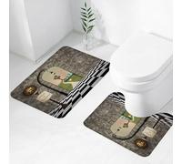 FEHWI Set Tappeti Bagno 2 Pezzi in Microfibra - Tappetino da Bagno Morbido e Antiscivolo - Durevole e Assorbente,Benvenuti nel paese delle meraviglie Un arco in una stanza con pareti in pietra e
