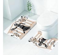FEHWI Set Tappeti Bagno 2 Pezzi in Microfibra - Tappetino da Bagno Morbido e Antiscivolo - Durevole e Assorbente,Festa in toga, donne greche con architettura di anfore e rami di ulivo modello pop