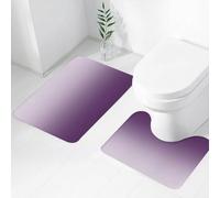FEHWI Set Tappeti Bagno 2 Pezzi in Microfibra - Tappetino da Bagno Morbido e Antiscivolo - Durevole e Assorbente,Elegante motivo sfocato alla moda - bianco malva chiaro. Nuova illustrazione a col