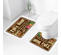 FEHWI Set Tappeti Bagno 2 Pezzi in Microfibra - Tappetino da Bagno Morbido e Antiscivolo - Durevole e Assorbente,Invito di stile Benvenuti al Tiki Bar, il logo di campagna del Tiki Bar, targa di