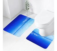FEHWI Set Tappeti Bagno 2 Pezzi in Microfibra - Tappetino da Bagno Morbido e Antiscivolo - Durevole e Assorbente,Paradiso Mare Oceano Cielo Blu Tropicale Vacanza Estiva Concetto