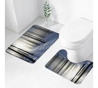 FEHWI Set Tappeti Bagno 2 Pezzi in Microfibra - Tappetino da Bagno Morbido e Antiscivolo - Durevole e Assorbente,L'affascinante foresta in inverno, il sole splende da terra dalla neve, proiettand