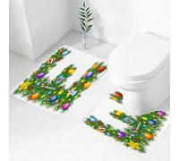 FEHWI Set Tappeti Bagno 2 Pezzi in Microfibra - Tappetino da Bagno Morbido e Antiscivolo - Durevole e Assorbente,Lettera E, Bastoncino di zucchero stagionale, Stella grande, Angelo in preghiera,
