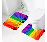 FEHWI Set Tappeti Bagno 2 Pezzi in Microfibra - Tappetino da Bagno Morbido e Antiscivolo - Durevole e Assorbente,Decorazioni per l'orgoglio, persone che celebrano la giornata internazionale per l
