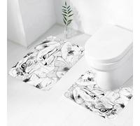FEHWI Set Tappeti Bagno 2 Pezzi in Microfibra - Tappetino da Bagno Morbido e Antiscivolo - Durevole e Assorbente,Modello senza cuciture con ritratti di gatti in cravatta. Illustrazione vettoriale
