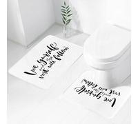 FEHWI Set Tappeti Bagno 2 Pezzi in Microfibra - Tappetino da Bagno Morbido e Antiscivolo - Durevole e Assorbente,Citazione, ama te stesso e il resto seguirà frase motivazionale parole di saggezza