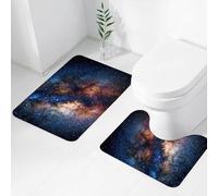 FEHWI Set Tappeti Bagno 2 Pezzi in Microfibra - Tappetino da Bagno Morbido e Antiscivolo - Durevole e Assorbente,L'universo, l'immenso cielo stellato e la nebulosa, promozioni di astronomia e sci