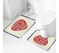 FEHWI Set Tappeti Bagno 2 Pezzi in Microfibra - Tappetino da Bagno Morbido e Antiscivolo - Durevole e Assorbente,Musica rock, dove le parole falliscono, la musica parla, citazione, slogan musical