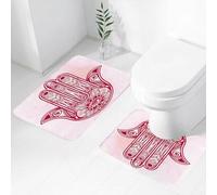 FEHWI Set Tappeti Bagno 2 Pezzi in Microfibra - Tappetino da Bagno Morbido e Antiscivolo - Durevole e Assorbente,Mandala, mano tradizionale di Hamsa di Fatima, simbolo del bene