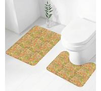 FEHWI Set Tappeti Bagno 2 Pezzi in Microfibra - Tappetino da Bagno Morbido e Antiscivolo - Durevole e Assorbente,Paisley, stampa tradizionale persiana con motivo Paisley e motivi etnici orientali