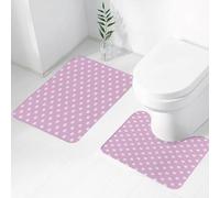 FEHWI Set Tappeti Bagno 2 Pezzi in Microfibra - Tappetino da Bagno Morbido e Antiscivolo - Durevole e Assorbente,Decorazione malva, motivo astratto di margherite e camomilla, fiori d'amore classi