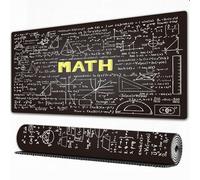 FEHWI Tappetino per mouse da gioco,grande,antiscivolo,impermeabile,con bordi cuciti,Decorazione per aula di matematica, lavagna scura con parole matematiche,per gaming,ufficio,casa,90×40 cm