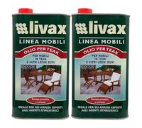 FEI FAN 2X Olio per Mobili in Teak e Altri Legni Duri, Ideale per Gli Arredi Esposti agli Agenti Atmosferici, Formula Protettiva e Nutriente, 1000ml
