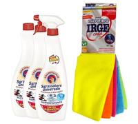 FEI FAN Chanteclair - Sgrassatore Universale, Superpotente, Profumo di Marsiglia, Formula Originale - 1 Spray + 2 Ricariche da 700 ml + 5 Panni in Microfibra