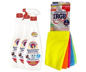 FEI FAN Chanteclair - Sgrassatore Universale, Superpotente, Profumo di Marsiglia, Formula Originale - 1 Spray + 2 Ricariche da 700 ml + 5 Panni in Microfibra