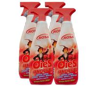 FEI FAN Detergente Spray Igienizzante - Rosa - Deterge, Profuma, Spolvera, Deodora Ambienti e Superfici. Rimuove Germi e Batteri 750ml (4 Spray)