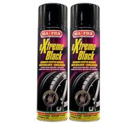 FEI FAN Lucidante Effetto Bagnato per Gomme Extreme Black Super Brillante, Lunga Durata e Resistente all'Acqua. Nero Estremo per Le Gomme 500ml (2 Spray)