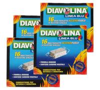 FEI FAN MAXI TAVOLETTE ACCENDIFUOCO IN BUSTINE SINGOLE, Formula Inodore, Contiene Carbone Vegetale, Confezione da 16 tavolette