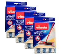 FEI FAN Panno In Cotone e Microfibra, Ricambio Per ACTIVEMAX LavaTutto, Sistema Lavapavimenti. Massima Assorbenza e Pulizia. Lavabile In Lavatrice (4 Unità)