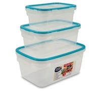 FEI FAN Set 3 Contenitori Ermetici FRIGOCLICK Rettangolari 0,50 + 1 + 1,9 Litri
