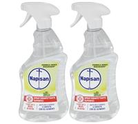 FEI FAN Spray Disinfettante Multisuperfici, Adatto Anche per Le Superfici A Contatto con Gli Alimenti. Elimina Fino al 99,9% dei Batteri. con Menta e Limone 740ml (2 Spray)