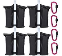 Feibmir 4 Sacchi di Sabbia e 4 Moschettoni - Usati per Aumentare Il Peso delle Gambe di Gazebo, Tende da Giardino, Ombrelloni, Trampolini