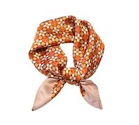 FEIBOON Sciarpa di seta di gelso sciarpa del collo 21 "x21" piccole sciarpe quadrate sciarpa dei capelli bandana per le donne regalo imballato, Modello semplice arancione