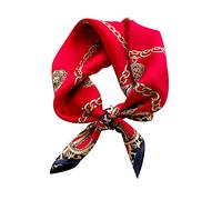 FEIBOON Sciarpa di seta di gelso sciarpa del collo 21 "x21" piccole sciarpe quadrate sciarpa dei capelli bandana per le donne regalo imballato, Classici Rosso-2