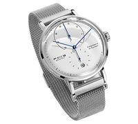 FEICE Orologio Meccanico Automatico Uomo Orologio Bauhaus Orologi Automatico de Polso con Specchio ad Arco Business Casuale Sportivo Calendario FM202