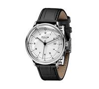 FEICE Orologio meccanico da uomo automatico ultra sottile stile Bauhaus quadrante bianco cinturino in pelle analogico a tre lancette casual orologio da uomo -FM221Pro (nero)