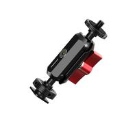 FEICHAO Braccio magico a doppia testa a sfera, vite da 1/4", carico verticale, 4 kg, adattatore di collegamento per action camera (vite da 1/4" a attacco a scarpa fredda)