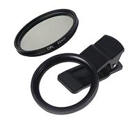 FEICHAO Clip per obiettivo della fotocamera del telefono, filettatura in metallo, 52 mm, UV CPL ND con filtro a stella (con filtro CPL, foro rotondo)