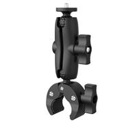 FEICHAO Staffa a doppia testa a sfera da 1/4 di pollice con morsetto magico per manubrio di moto e biciclette (9 cm, morsetto a vite da 1/4)