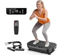FEIERDUN Piastra vibrante per esercizi con piastra vibrante, per drenaggio linfatico, piattaforma vibrante per perdita di peso, tonificazione e benessere, colore nero