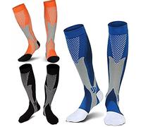 feifanshop Calzini a Compressione per Donne e Uomini, 3 Paia di Calze da Ginnastica Graduate, Ideali per Corsa, Infermieri, Viaggi di Volo, Gravidanza, circolazione, Recupero, 20-30 mmHg