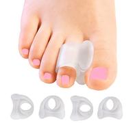 feifanshop Separatore Dita Piede, Alluce Valgo Correttore, Gel Separatore Dita per Alluce Valgo, Punta Sovrapposta, Trasparente 4 Pezzi