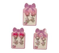 FEIFEI'S BOW 3 paia di orecchini a clip per ragazze orecchini carini senza forato principessa giocare ragazze vestire set di gioielli per bambini, Misura unica, Plastica, Nessuna pietra preziosa