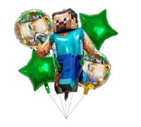FEIFEI'S BOW 5 palloncini in lamina a tema principessa Cenerentola, per feste di compleanno, congratulazioni, baby shower, feste, accessori a tema per bambini (Minecraft, 5 pezzi)