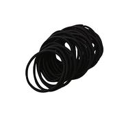 Feifei'S Bow 50 elastici sottili per capelli da 2,5 mm, per ragazze e donne, per la scuola e per capelli senza fine, elastici per capelli, per coda di cavallo (nero)