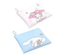 FeiFei's Bow Confezione da 2 piccoli portamonete, graziosi portafogli in stile cartone animato, per donne, ragazze e bambini, in tessuto Oxford, per monete, carte di credito, carta d'identità, chiavi