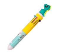 FEIFEI'S BOW Penne a sfera retrattili 10 in 1, multicolore, 0,5 mm, 10 colori, trasparente, per forniture per ufficio e scuola dei bambini (Dinosaur2)