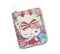 FEIFEI'S BOW Portafoglio per bambini e ragazze e donne carino tre volte portafoglio con portamonete slot per carte con tasche con cerniera regali in pelle PU, Gatto, Taglia unica, Classico