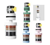 FEIHS 4 Pezzi Rubinetto A Prova Di Schizzi,Adatto alla cucina | PP+ABS+PVC,filtrazione a sei stadi,robusto e resistente,rotazione libera a 360°,in grado di purificare l'acqua del rubinetto