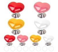 FEIHS 8 Pulsante di Pressione per Gabinetto a Forma di Cuore | Plastica,design a forma di cuore,autoadesivo,utilizzabile come maniglia per il sedile del WC,rosso+bianco+giallo+rosa