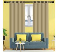 FEIJUAND Tende Camera da Letto Oscuranti 1 Pezzi 128 x 300 cm con Occhielli/Poliestere Moderne Eleganti Tende Termiche per Cucina per Camera da Letto e Cameretta Bambini, Color Crema
