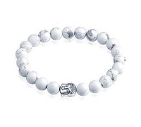 Feilok, Braccialetto con vere pietre naturali, braccialetto Chakra, bracciale con perle, bracciale dell'amicizia, per uomo e donna, Pietra Metallo